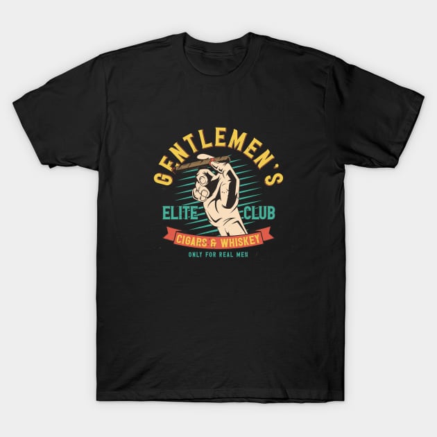 gentlemen club cigar hand T-Shirt by Mako Design 